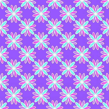 Floral pattern on the violet background