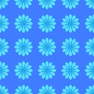 Çiçek desenli mavi zemin üzerine