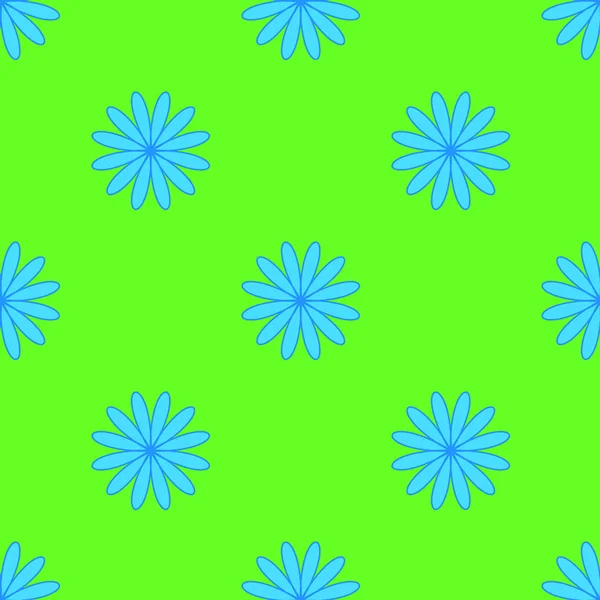 Motif Floral Sur Fond Vert Néon — Image vectorielle