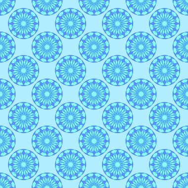 Açık mavi renkli olarak soyut çiçek desenli