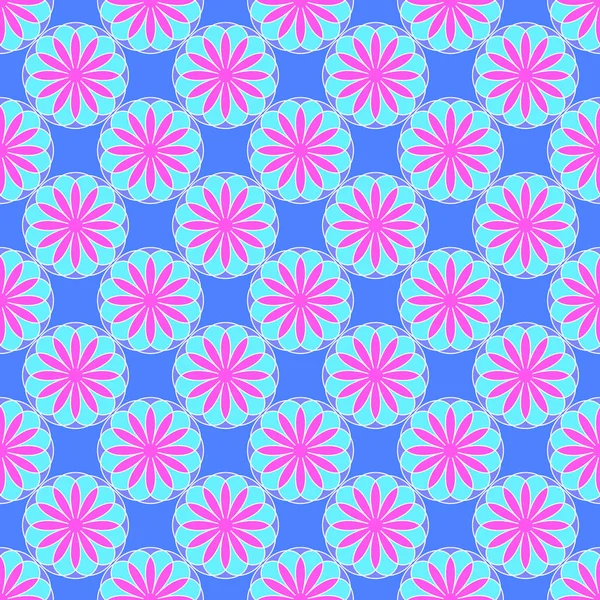 Abstraktní Květinovým Vzorem Modrém Pozadí — Stockový vektor