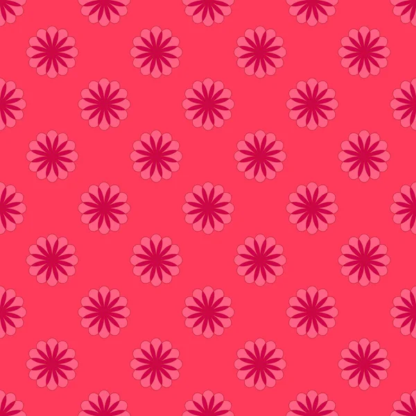 Motif Floral Abstrait Sur Fond Rouge Doux — Image vectorielle