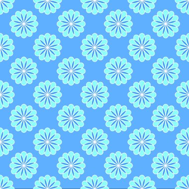 Açık mavi renkli çiçek Dikişsiz desen