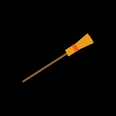 Siyah arka plan üzerinde Süpürge