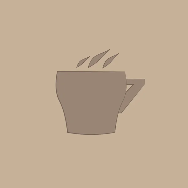 Caffè caldo in tazza sullo sfondo marrone — Vettoriale Stock