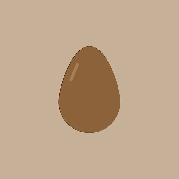 Chocolate egg on the beige background — Stock Vector