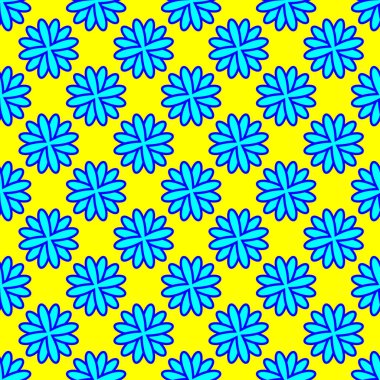 Sarı arka planda kusursuz çiçek deseni var.