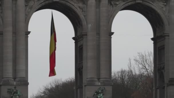 Bruxelles Belgium 2017View Cinquantenaire Park — Stock Video