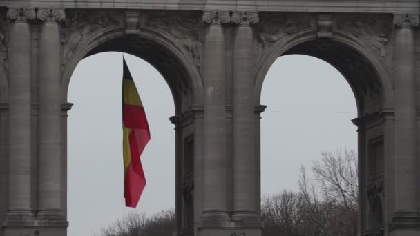 Брюссель Бельгия 2017Вид Парк Cinquantenaire — стоковое видео
