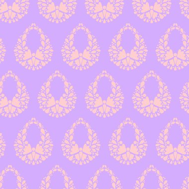 Damask ilham, modern şekiller dekoratif vektör tekrar desen. İki renk deseni, monokromatik desen elemanları.