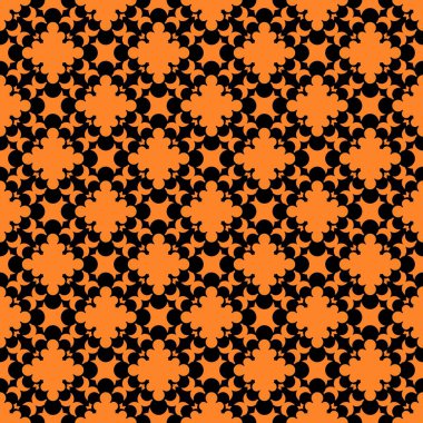 Basit dikişsiz fas vektör desen karosu. Zerdeçal renk arka planı üzerinde monokromatik desen elemanları. 