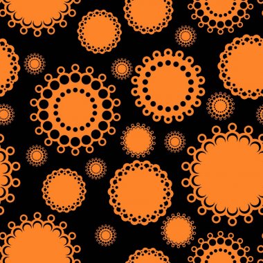 Süs dikişsiz vektör deseni. Basit doily sorunsuz vektör deseni. Siyah arka plan üzerinde monokromatik desen elenemts. 