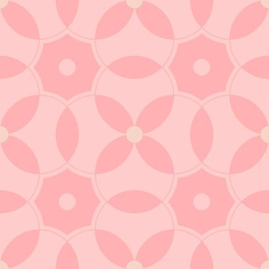 Pembe monokromatik art deco vektör dikişsiz desen. Geometrik elemanlar deseni.  