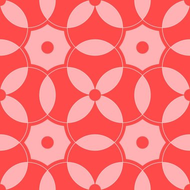 Pembe monokromatik art deco vektör dikişsiz desen. Geometrik elemanlar deseni.  