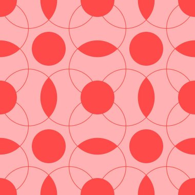 Pembe monokromatik art deco vektör dikişsiz desen. Geometrik elemanlar deseni.  