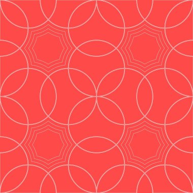 Pembe monokromatik art deco vektör dikişsiz desen. Geometrik elemanlar deseni.  