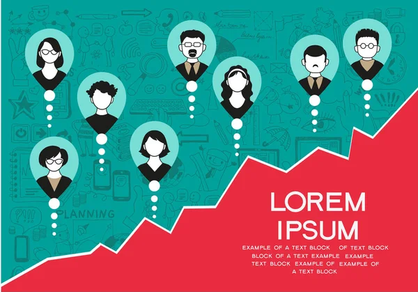 Coleção Vetorial Sucesso Trabalhadores Escritório Equipe Negócios Fundo Infográfico —  Vetores de Stock