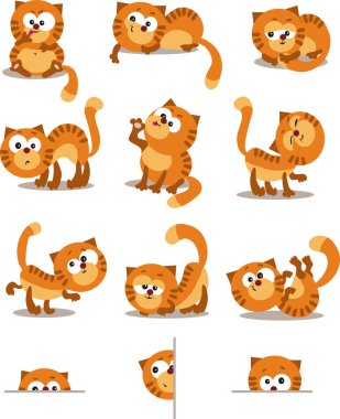 Çizgi film vektör kediler