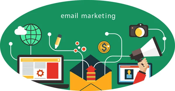 Email Marketing aplicativo móvel — Vetor de Stock