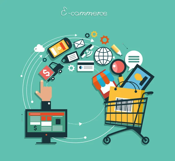 Infographics achtergrond E-commerce — Stockvector