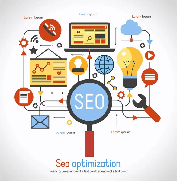 Infografika pozadí seo optimalizace — Stockový vektor