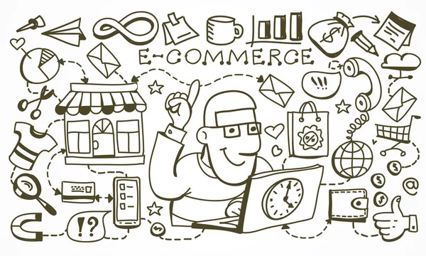 Infographics υπόβαθρο E-commerce — Διανυσματικό Αρχείο