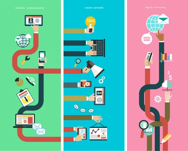 Infographics background social media network — Stock Vector