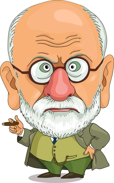 Comic caricature Funny Freud — Stock Vector