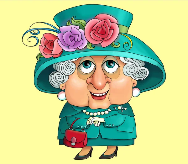 Ilustrace kreslené královna — Stock fotografie