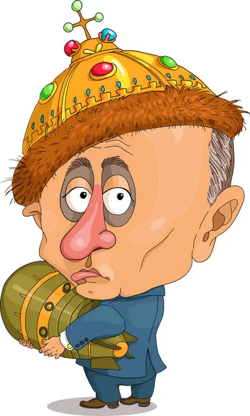 Karikatür komik Putin — Stok Vektör