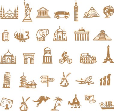 Vektör çizim Turizm simgeler
