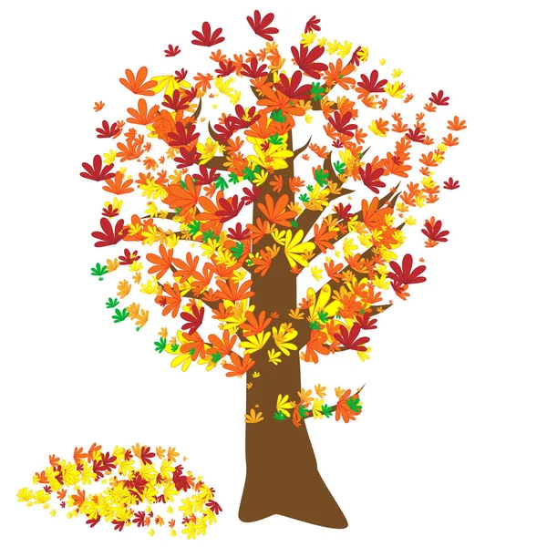 Bellezza Colorata Albero Autunnale — Vettoriale Stock