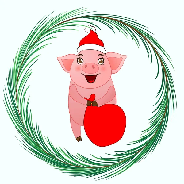 Новорічна Свиня 2019 — стоковий вектор