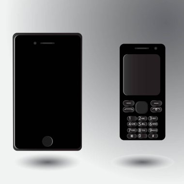 İki siyah cep telefonu