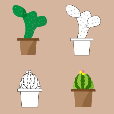 boyalı ve boş kaktüsler