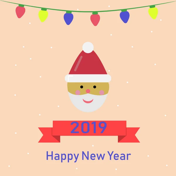 Neujahrskarte Flach — Stockvektor