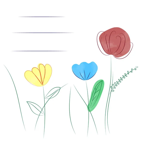水彩の花カード — ストックベクタ