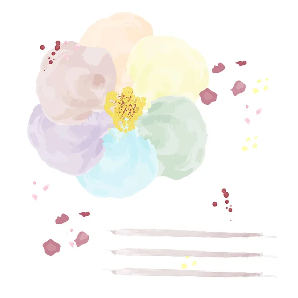 Kaart Met Aquarel Bloemen — Stockvector