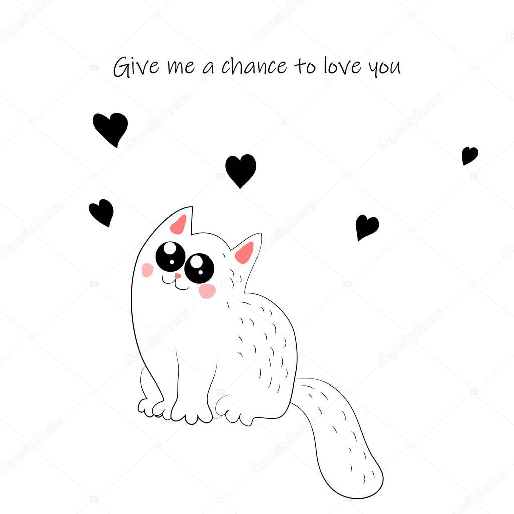 postcard with a kitten who wants to love someone