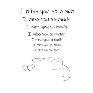 seni özleyen şirin bir kedi yavrusu ile kartpostal