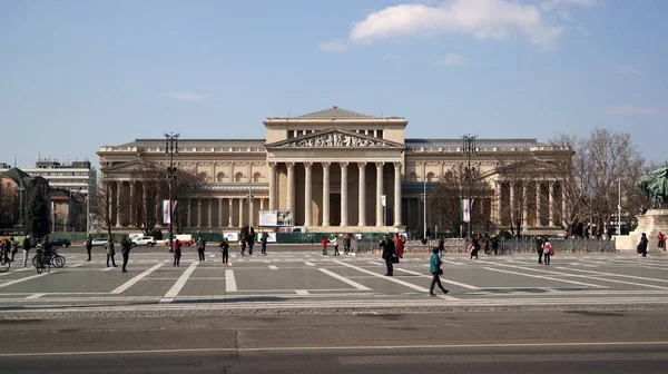 Szépművészeti Múzeum Építése Hősök Terén Budapest Magyarország — Stock Fotó