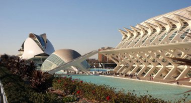 Hemispheric Cinema, Opera House, and Science Museum in City of Arts and Sciences in Valencia, Spain
