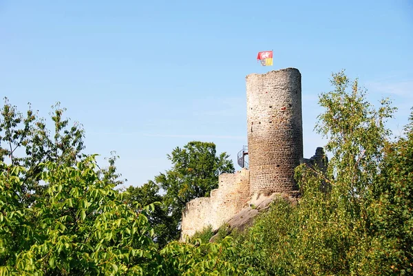 Torre Frydstejn Castello Con Foresta Intorno Boemia Paradiso Repubblica Ceca — Foto Stock