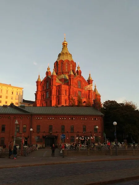 Uspenski Kathedraal Rode Dominante Van Helsinki — Stockfoto