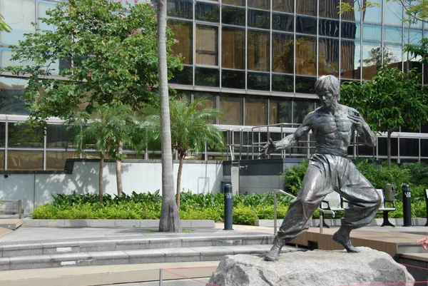 Bruce Lee Statue Garden Stars Hong Kong — Stock Photo, Image