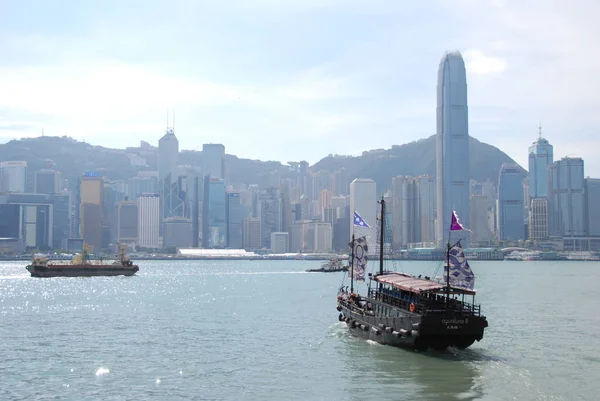 Victorica Bay Hong Kong Tsim Sha Tsui Promenade Und Wolkenkratzer — Stockfoto