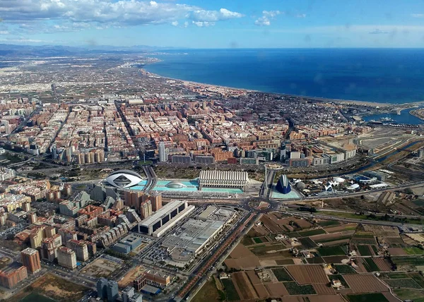 Aerial view of Valencia and the City of Arts and Sciences, Spain