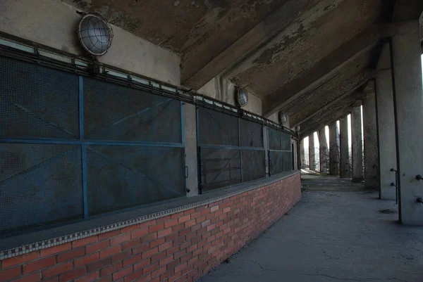 A hall of abandoned and decay football stadium in Brno, urbex