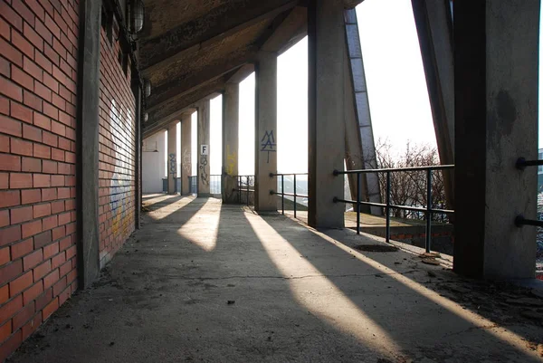 Salão Estádio Futebol Abandonado Decadente Brno Urbex — Fotografia de Stock