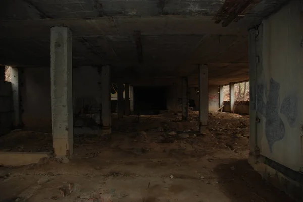 Dark Corridor Abandoned Decay Basement Urbex — Stock Photo, Image